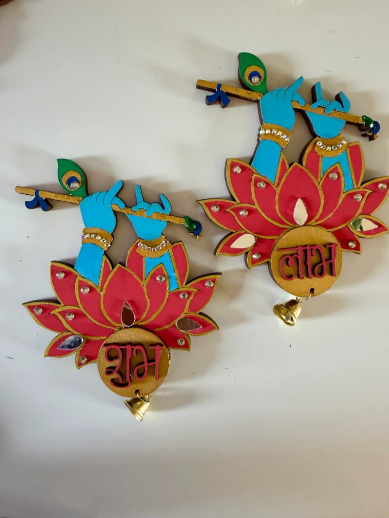 Krishna Bansuri Shubh-Labh - Orange Lotus - Image 2