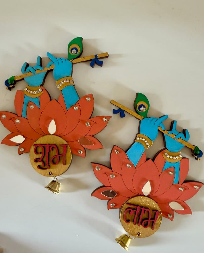 Krishna Bansuri Shubh-Labh - Orange Lotus